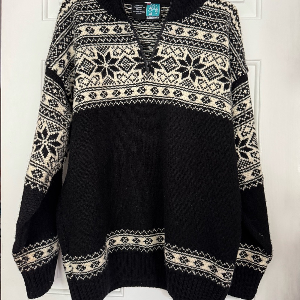 Bratens Fabrikker as Eskimo Vintage 1/4 Zip Wool Knit Sweater